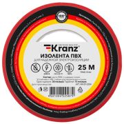 Изолента ПВХ KRANZ 0.13х19 мм, 25 м, красная (5 шт./уп.)