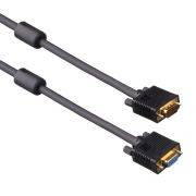 Кабель удлинительный VGA(m) - VGA(f) 1.8метра ExeGate, двойной экран, феррит.кольца, черный