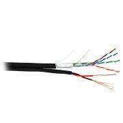 Кабель EC-UF004-5E-PC050-PE-BK NETLAN F/UTP 4 пары с многожильным силовым кабелем 0,50мм2
