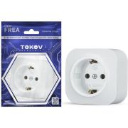 Розетка 1-м ОП Frea 16А IP20 250В с заземл. АБС-пластик бел. TOKOV ELECTRIC TKE-FR-R1Z-C01
