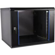 Шкаф ШРН-Э-12.500-9005 телекоммуникационный настенный разборный 12U (600х520) дверь стекло черный ЦМ
