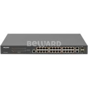 Коммутатор STW-2422HP Управляемый, 24 порта 10/100 Мбит/с (все с поддержкой High PoE) + 2 комбо порт