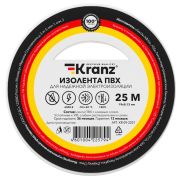 Изолента ПВХ KRANZ 0.13х19 мм, 25 м, белая (5 шт./уп.)