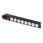 Блок розеток TLK-RS08MF1-BK 19«, 8 гнезд »евророзетка