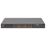 Коммутатор STW-02404HP управляемый, 24 порта 10/100/1000 Мбит/с с поддержкой High PoE + 4 Shared SFP