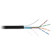 Кабель EC-UF004-5E-PE-SW-BK NETLAN F/UTP Экран, 4 пары, Кат.5e, внешний, PE до -40C, с тросом