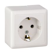 Розетка ХИТ с заземлением наружная 250В 16А белая Systeme Electric RA16-133-B