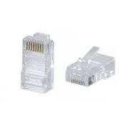 Коннектор WR-8P8C-C5E (100 шт) RJ-45 под витую пару, категория 5e, 0,40-0,51 мм (26-24 AWG), неэкран